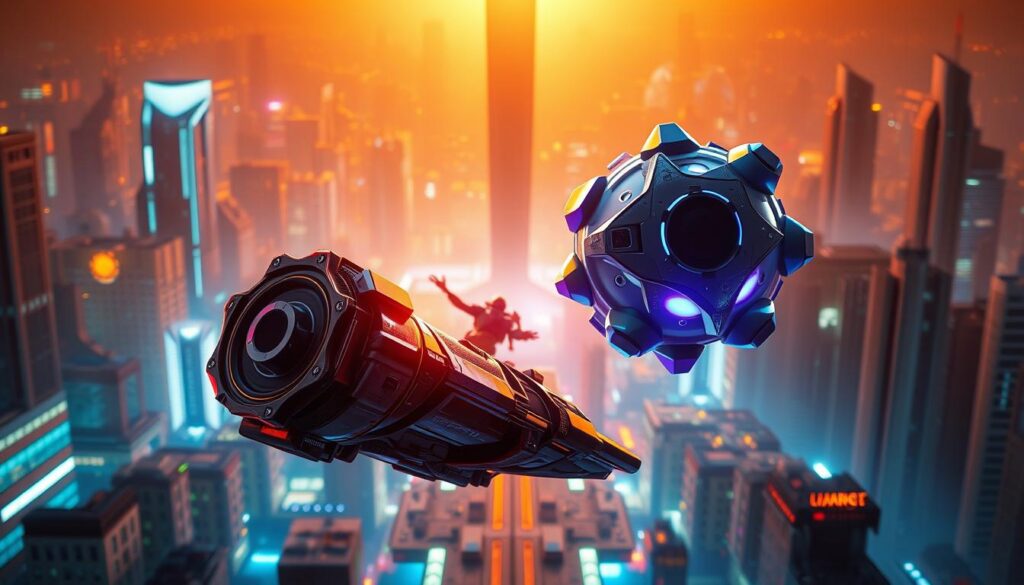 A vibrant, high-resolution 3D rendering of two sleek, cutting-edge game engines - CryEngine and Godot - floating against a dynamic backdrop. The engines are showcased in a bold, angular design with a strong emphasis on their technical capabilities and visual flair. The foreground features intricate details and textures, while the middle ground depicts the engines in action, surrounded by a futuristic, neon-infused environment. The background is a stunning cityscape, bathed in warm, cinematic lighting that evokes a sense of creativity, power, and innovation - the hallmarks of the next generation of game development tools for independent creators. A vibrant, high-resolution 3D rendering of two sleek, cutting-edge game engines - CryEngine and Godot - floating against a dynamic backdrop. The engines are showcased in a bold, angular design with a strong emphasis on their technical capabilities and visual flair. The foreground features intricate details and textures, while the middle ground depicts the engines in action, surrounded by a futuristic, neon-infused environment. The background is a stunning cityscape, bathed in warm, cinematic lighting that evokes a sense of creativity, power, and innovation - the hallmarks of the next generation of game development tools for independent creators.