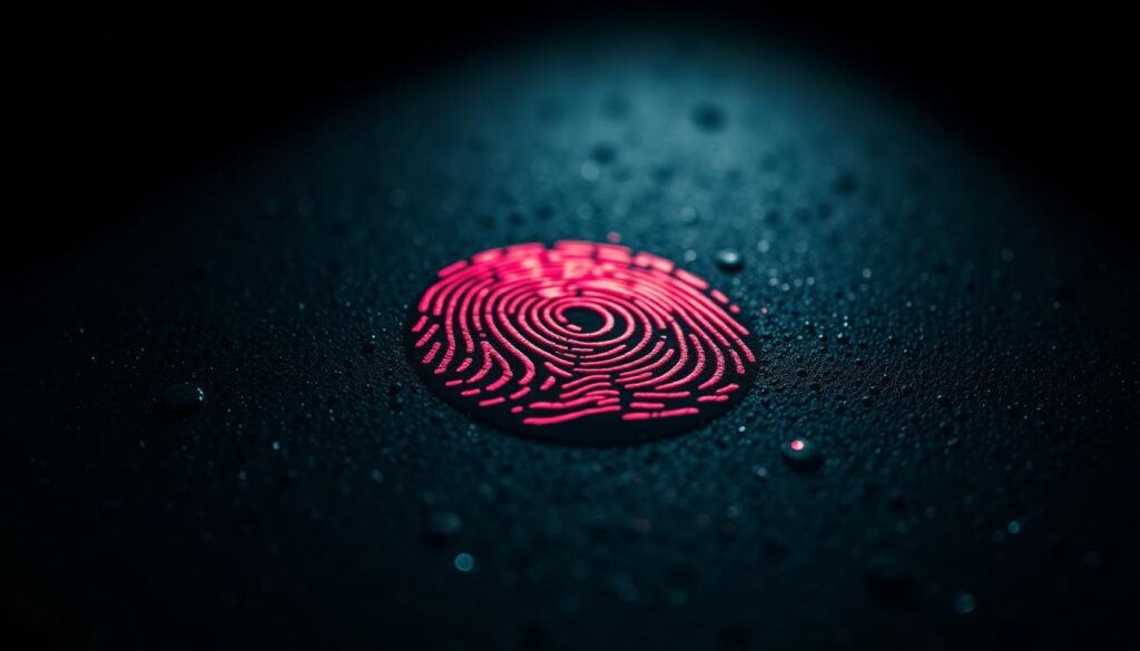 Dramatic close-up of a digital fingerprint scanner, casting ominous shadows across a dark, textured surface. Glitchy digital artifacts and pixelated distortions obscure the biometric data, hinting at the hidden vulnerabilities of this security technology. The scene exudes a sense of foreboding and unease, reflecting the unseen risks of biometric authentication. Moody lighting emphasizes the ominous atmosphere, with a cinematic depth of field that draws the viewer's attention to the unsettling details. Dramatic close-up of a digital fingerprint scanner, casting ominous shadows across a dark, textured surface. Glitchy digital artifacts and pixelated distortions obscure the biometric data, hinting at the hidden vulnerabilities of this security technology. The scene exudes a sense of foreboding and unease, reflecting the unseen risks of biometric authentication. Moody lighting emphasizes the ominous atmosphere, with a cinematic depth of field that draws the viewer's attention to the unsettling details.